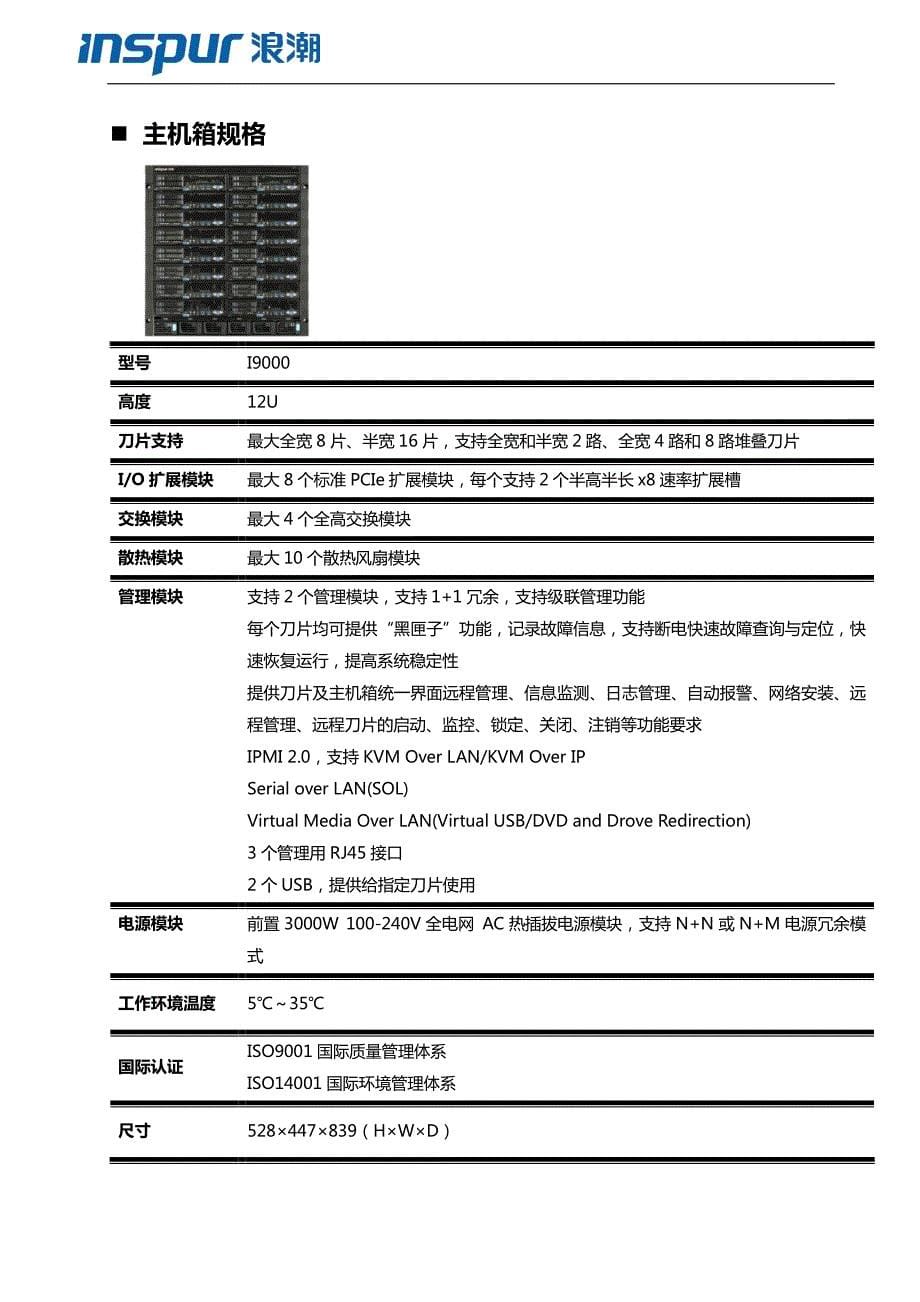 浪潮英信I9000刀片系统产品简介_第5页