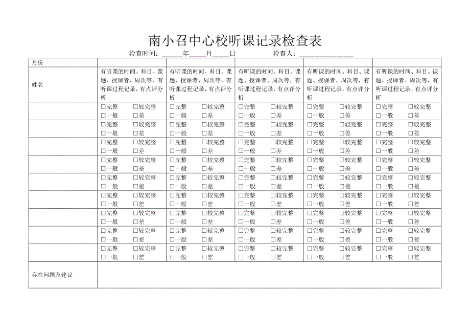 教学常规各种检查记录表_第2页