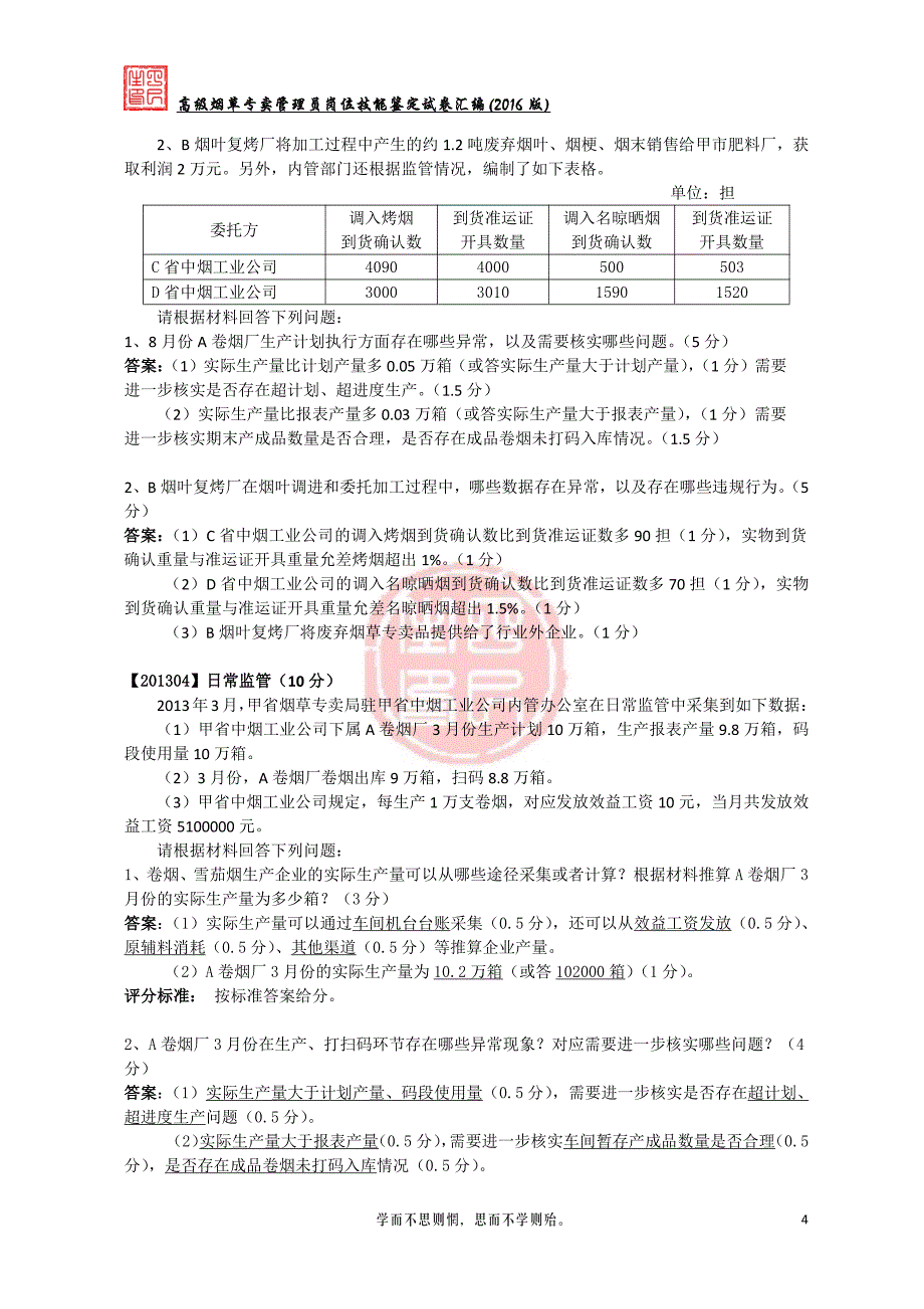 烟草专卖日常监管试题汇总汇编_第4页