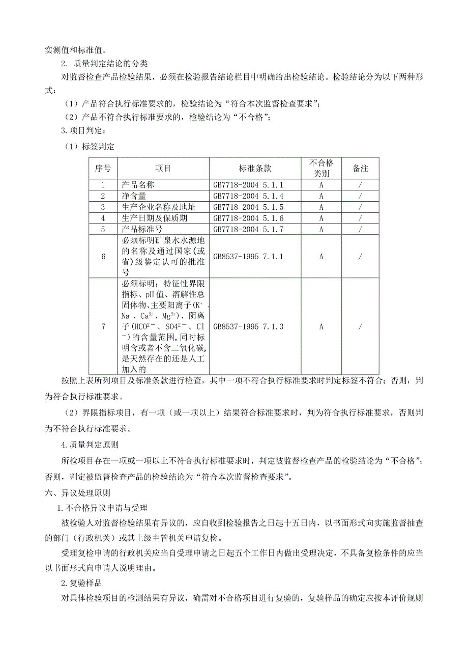 浙江省饮用矿泉水产品质量监督检查评价规则_第3页