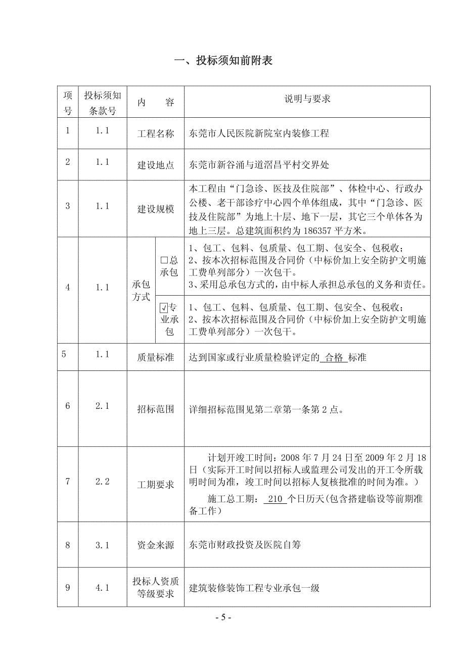 东莞市人民医院新院室内装修工程招标文件_第5页