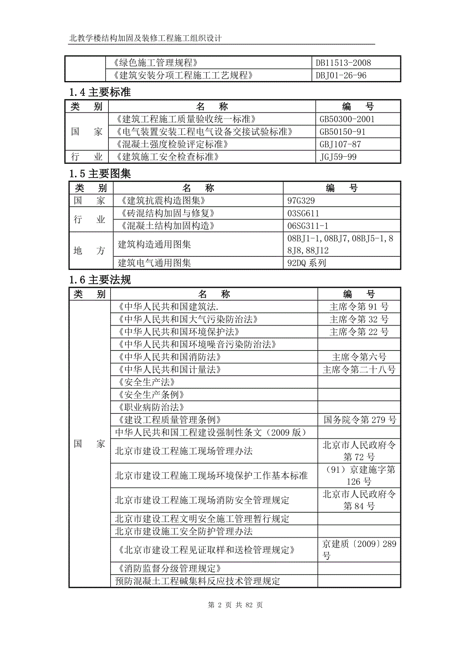 北京某教学楼结构加固及装修工程施工组织设计_第4页