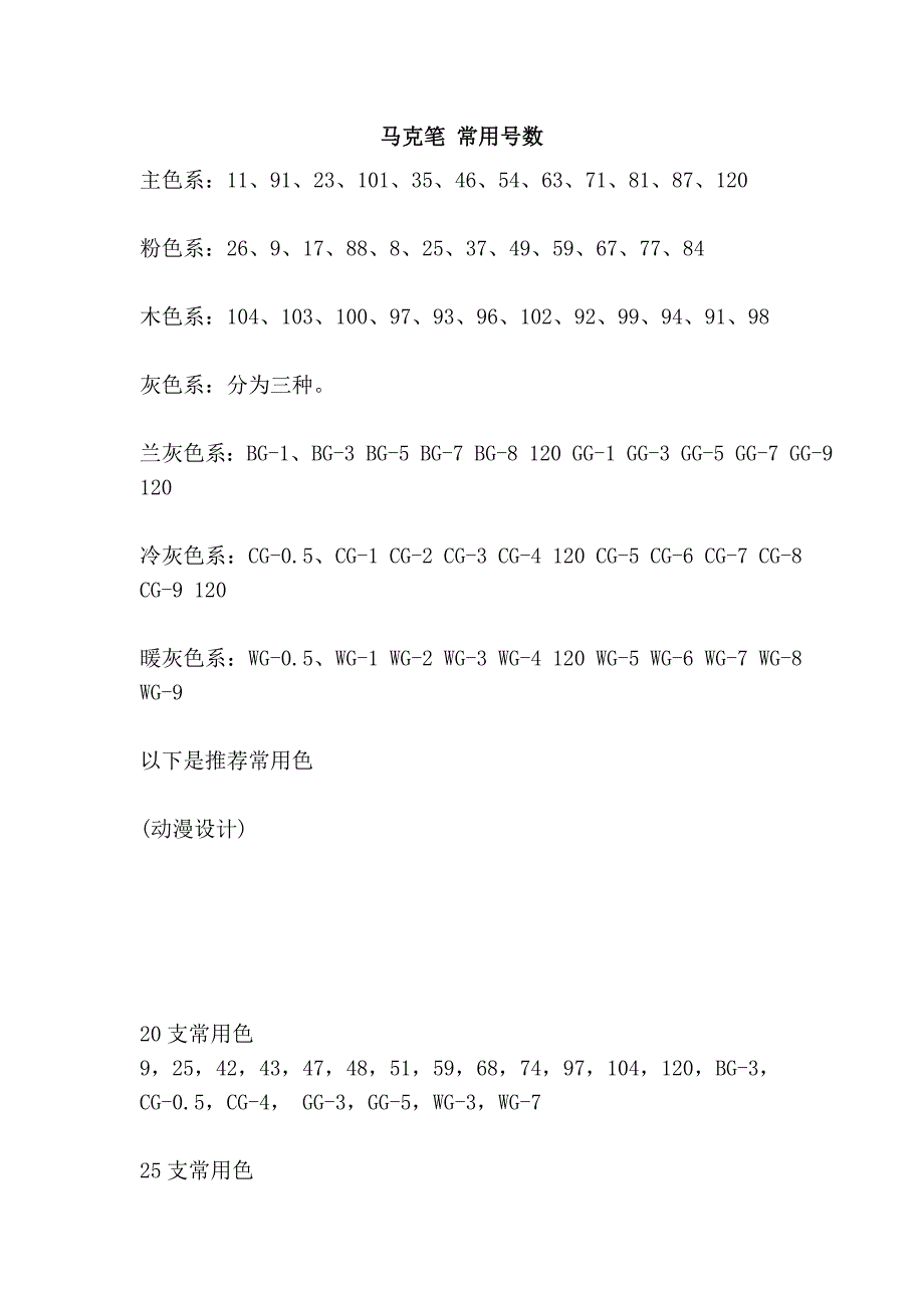马克笔 常用号数_第1页