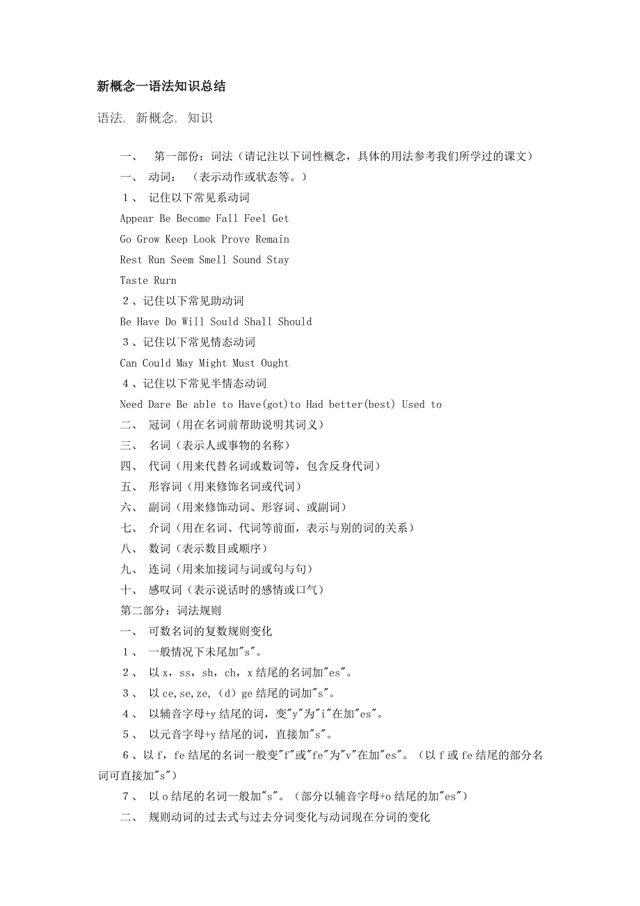 新概念一语法知识总结_第1页