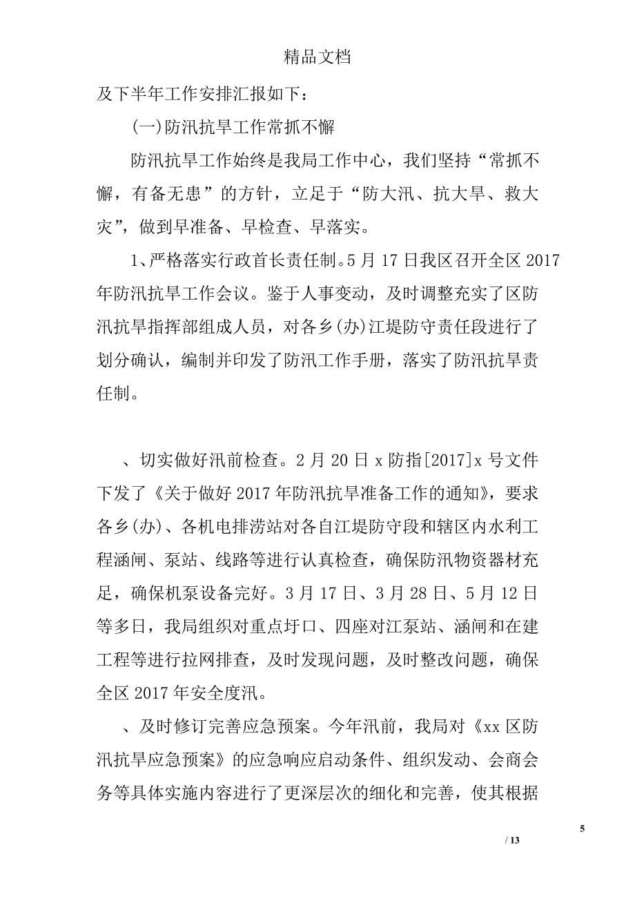 水利局2017年上半年工作总结及下半年计划 精选_第5页