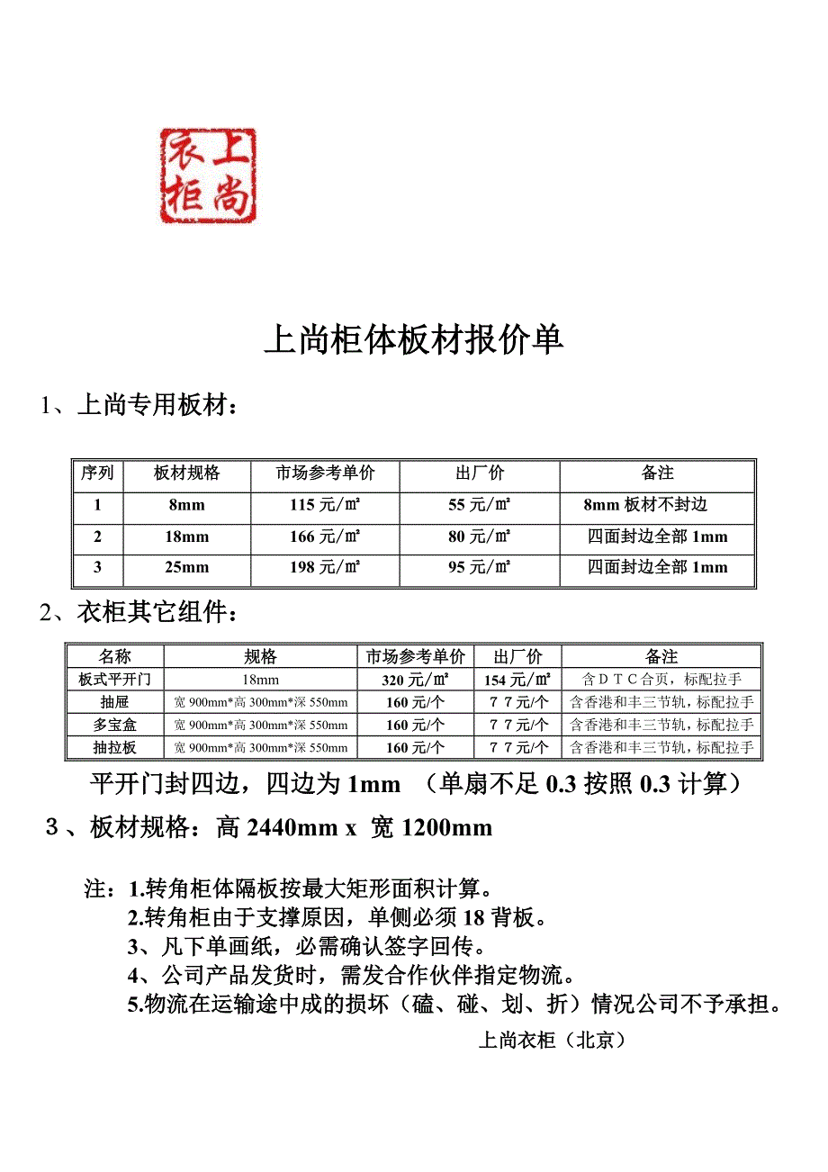 河北省遵化市万美家居新报价单_第2页