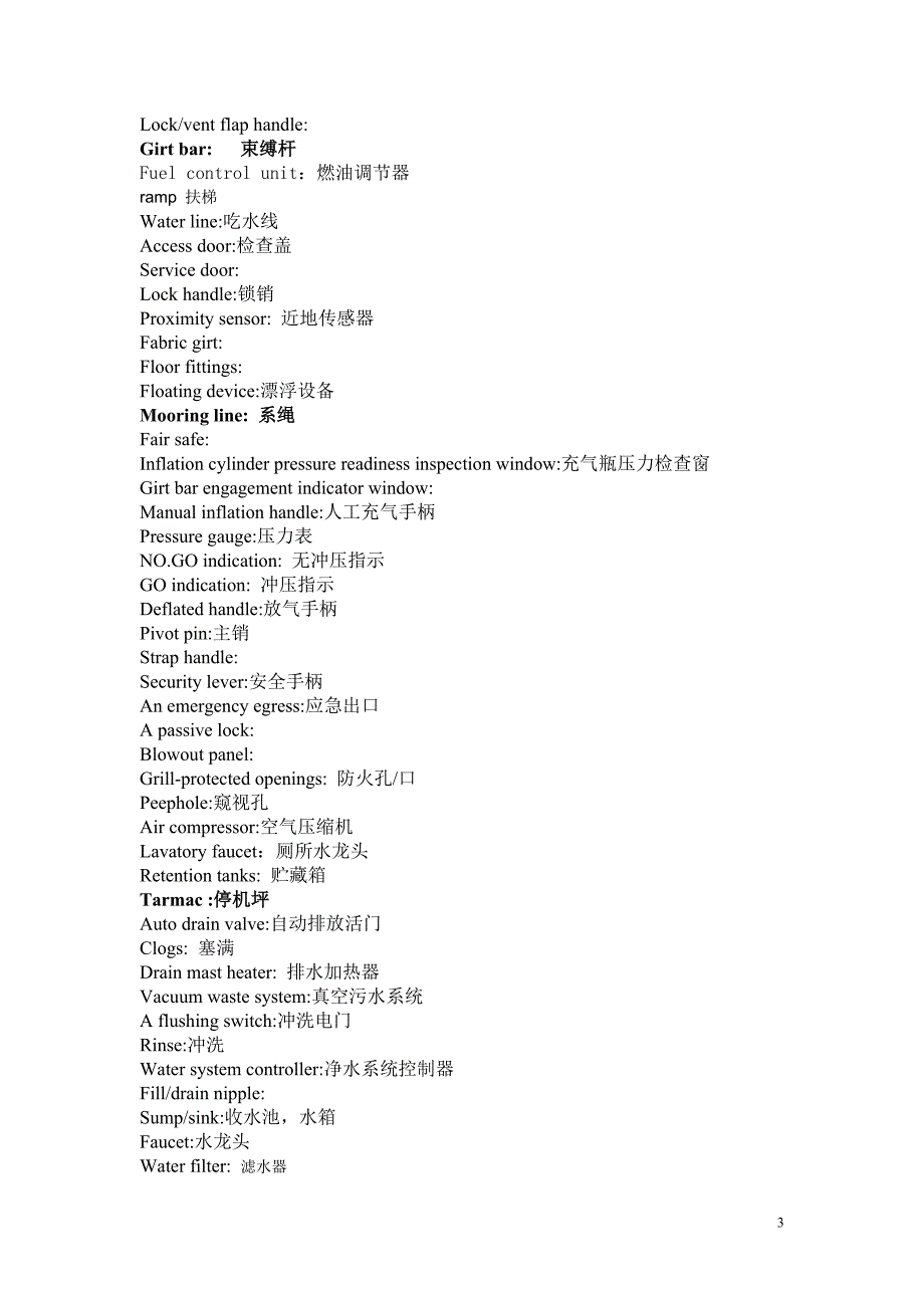 民航专业英语词汇18_第3页