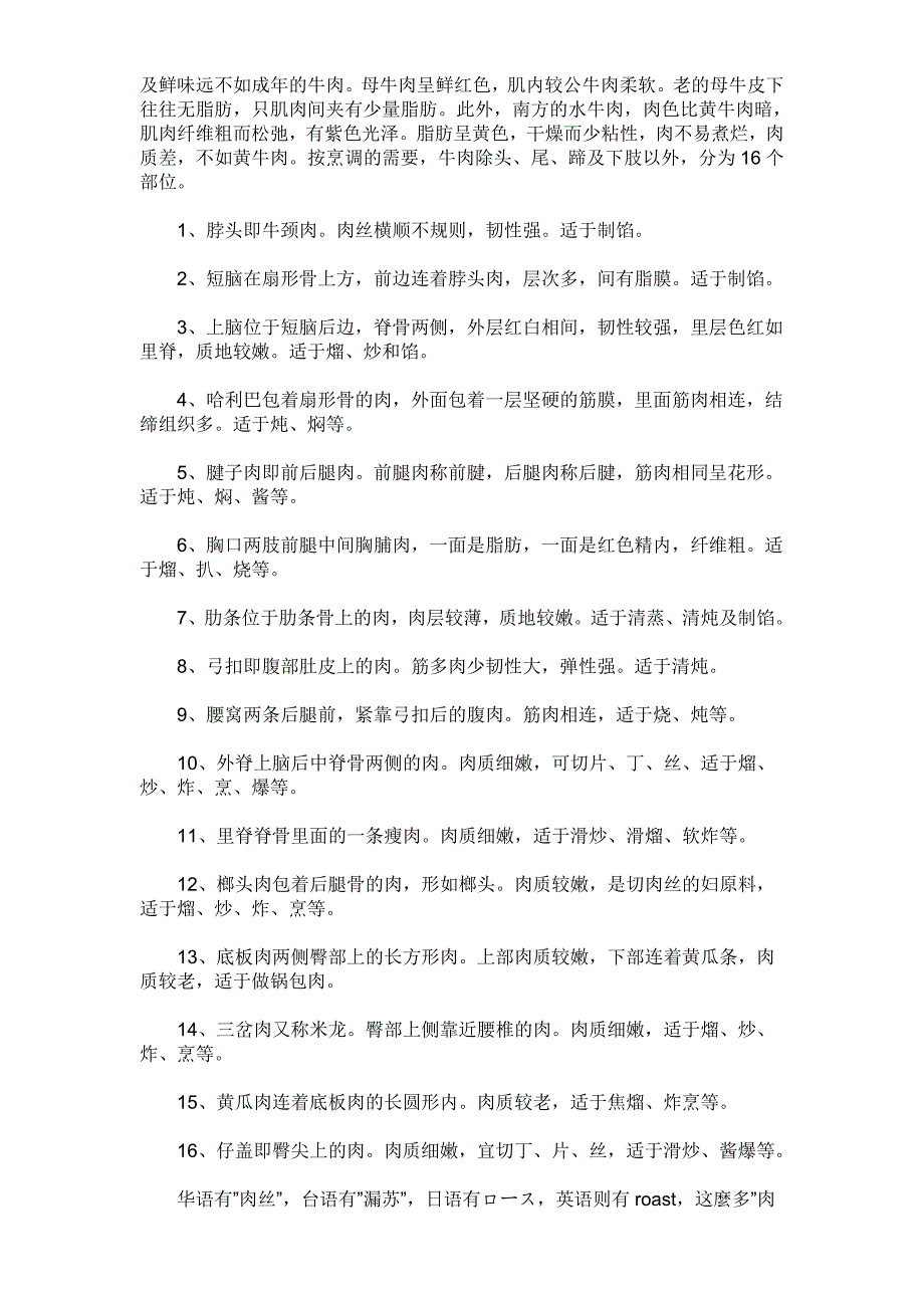 牛肉各个部位分布图及质地简介_第3页