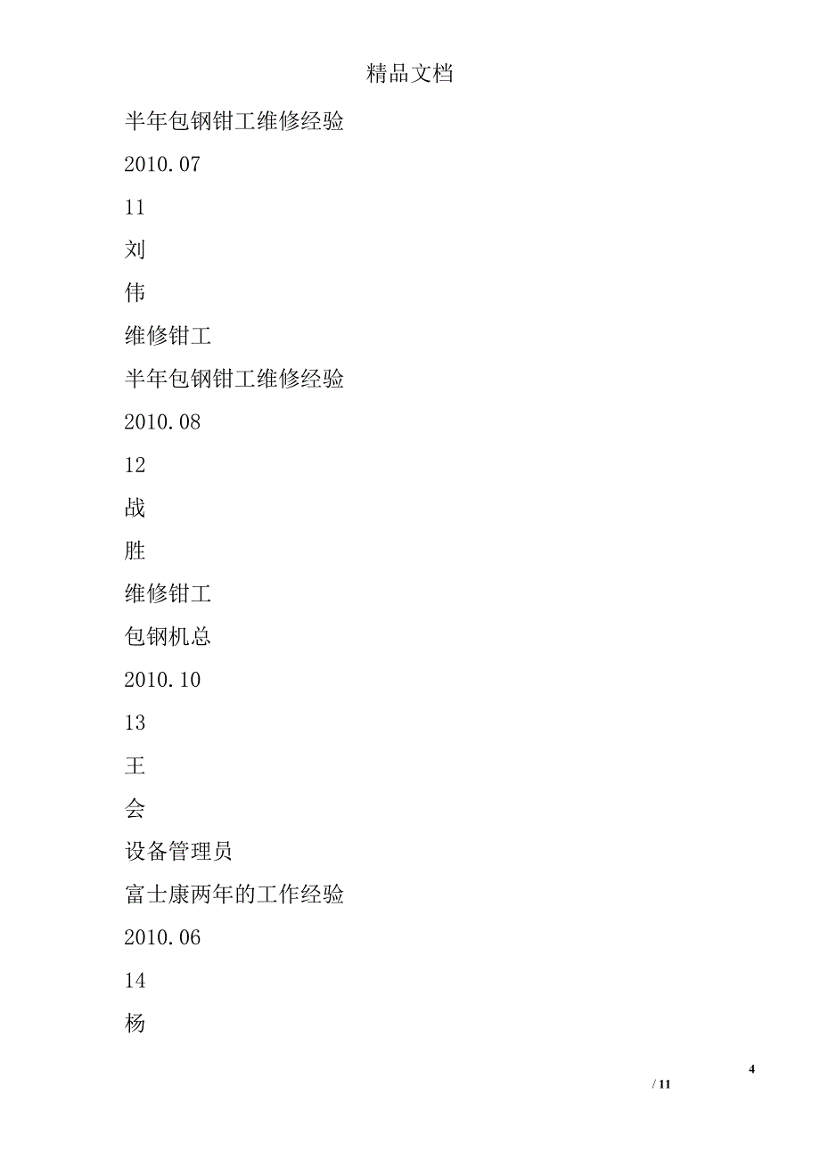 2010年公司生产部工作总结 精选_第4页