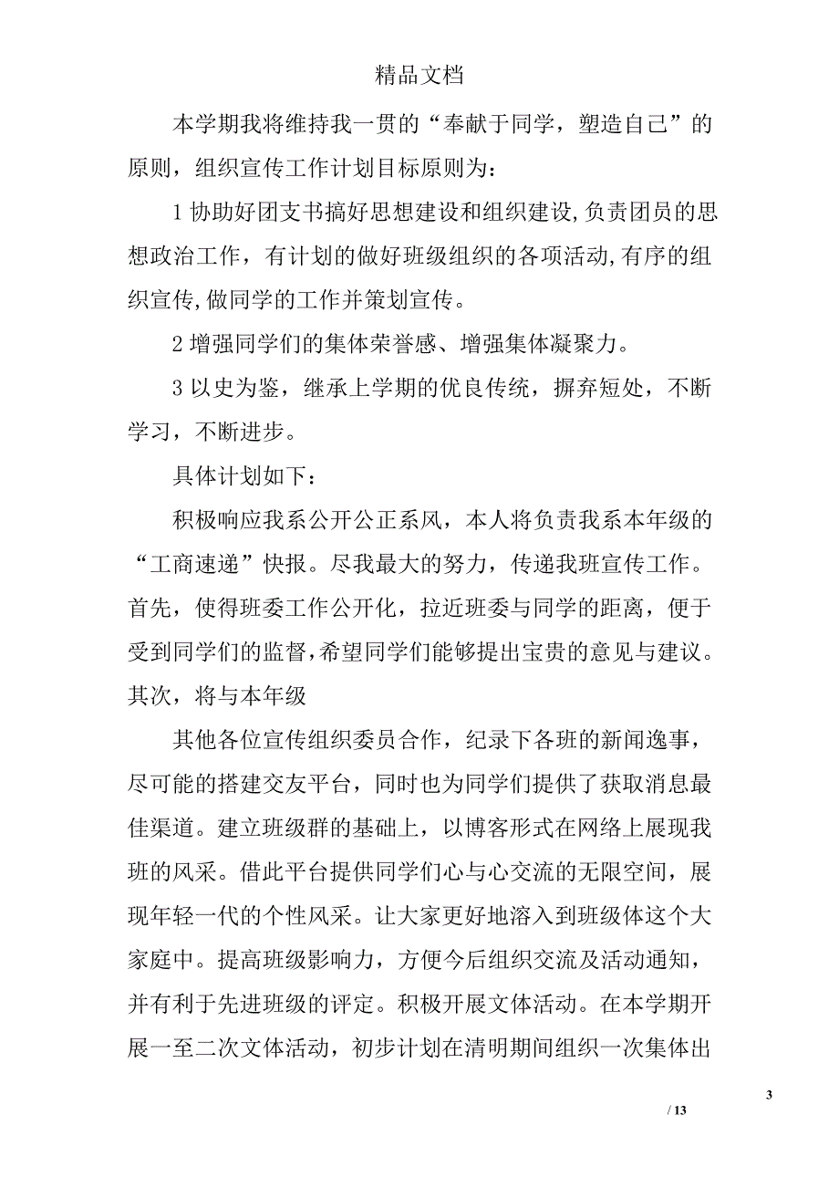 乡镇宣传委员工作计划精选 _第3页