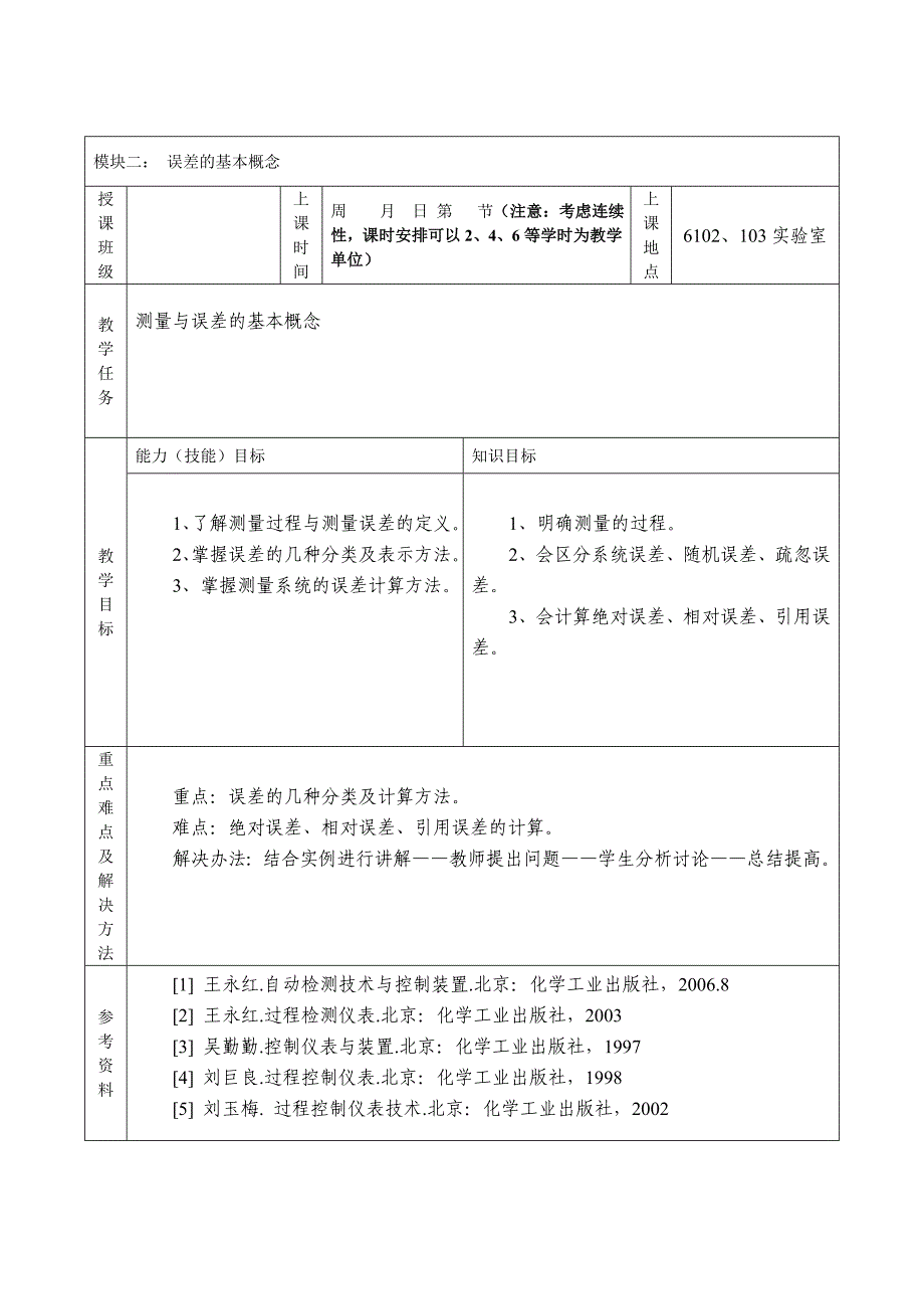 检测仪表与控制装置的使用与维护课程教学大纲_第4页