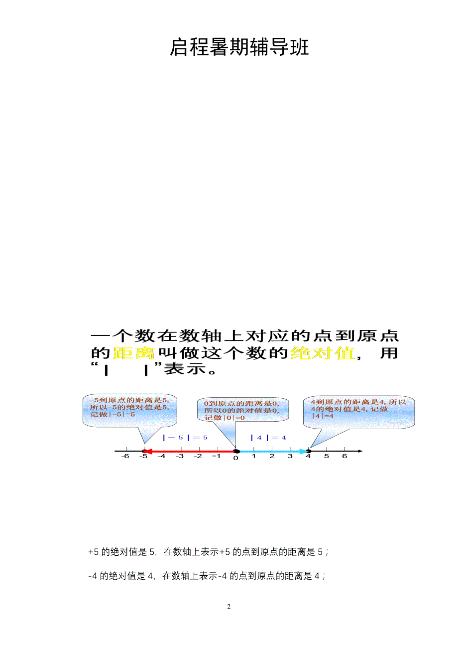 北师大版绝对值教案课件_第2页