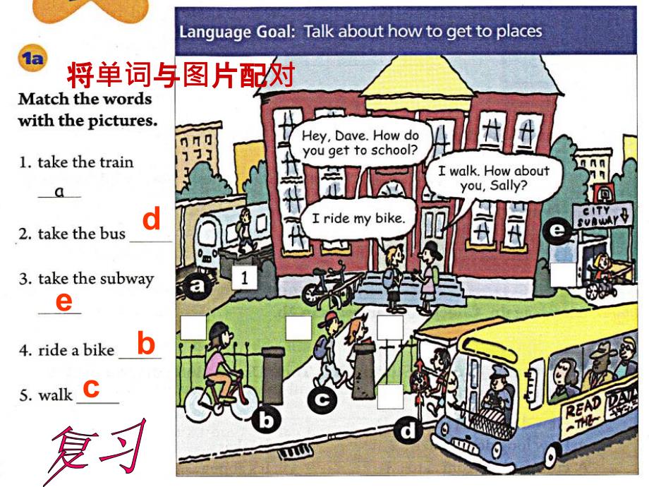 013年春新版七年级英语下册Unit3 How do you get to school Section B课件_第3页