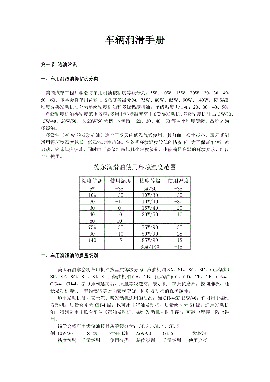 车辆润滑手册(德尔)_第1页