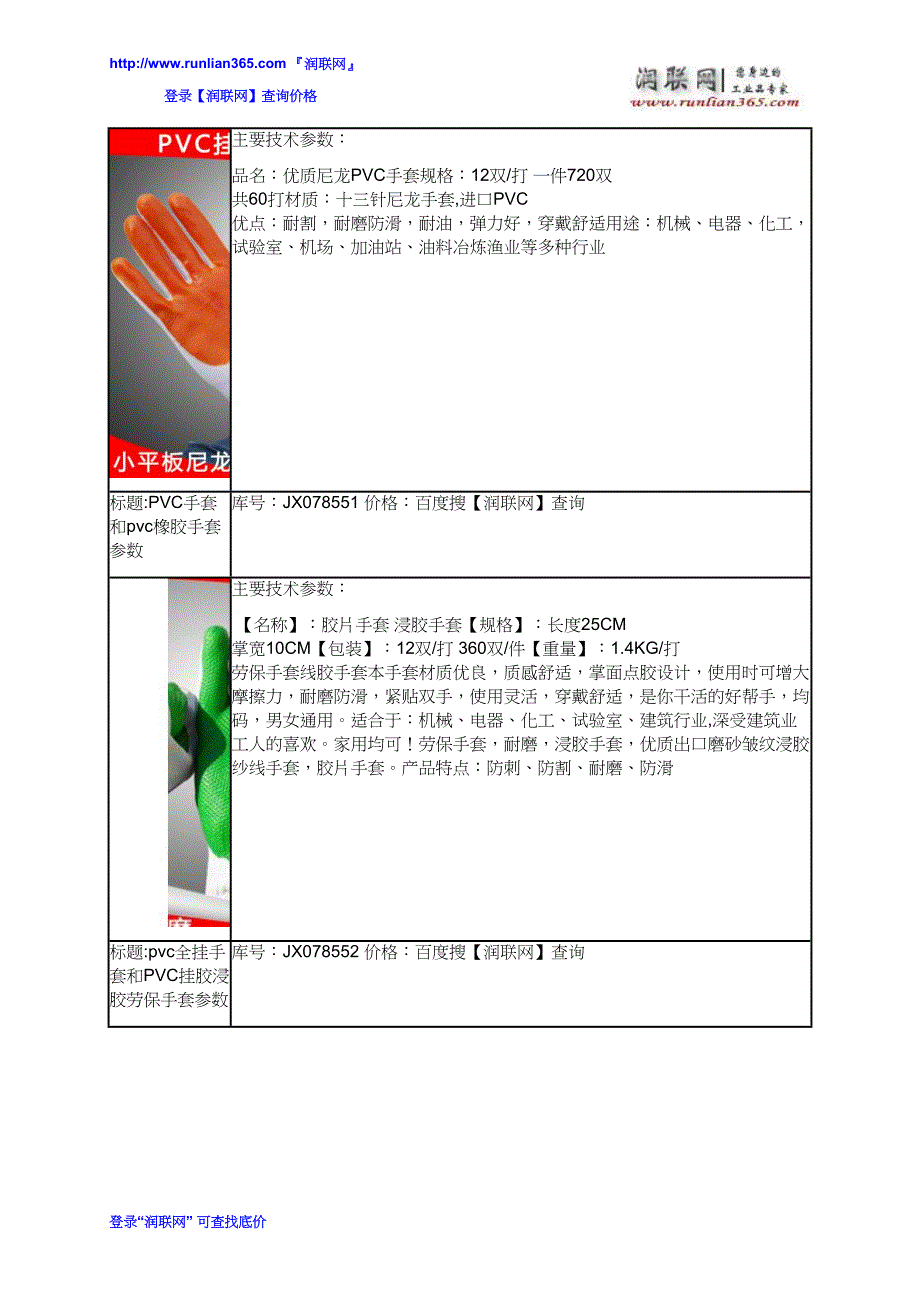 牛筋手套和pvc劳保手套价格_第4页