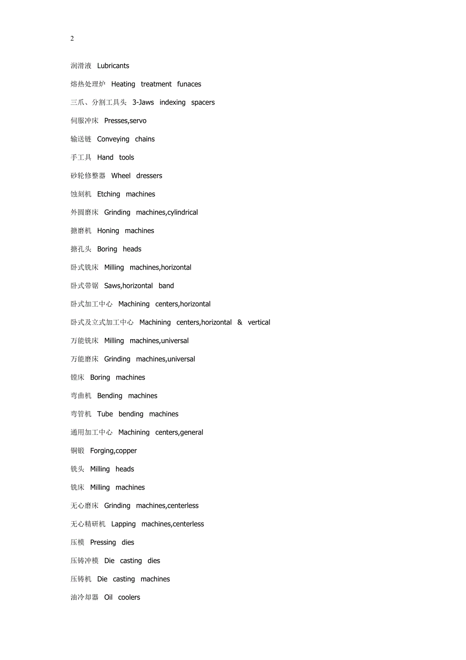 部分机床设备英文翻译_第2页