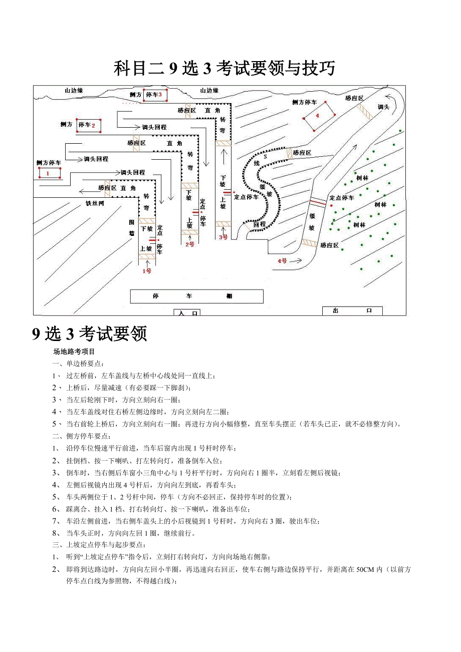 驾校科目二9选3考试要领与技巧_第1页