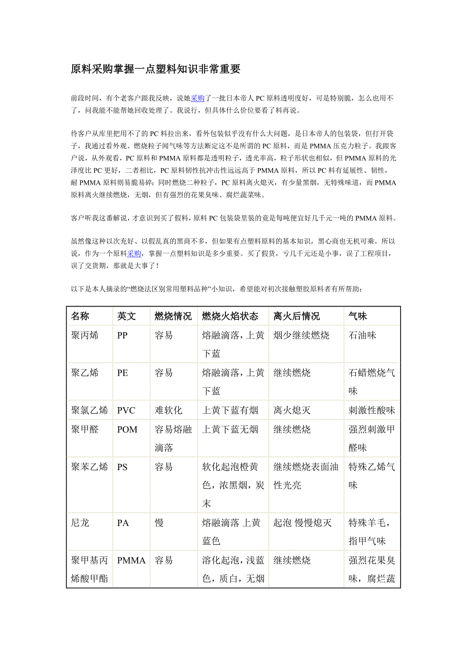 原料采购掌握一点塑料知识非常重要_第1页