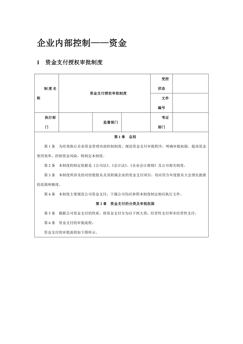 企业内部控制-资金_第1页