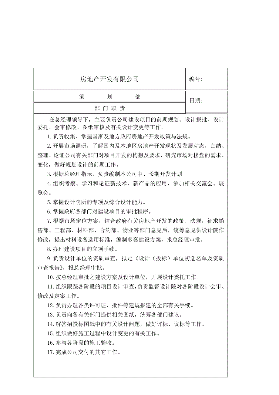 房地产开发公司策划岗位职责_第2页