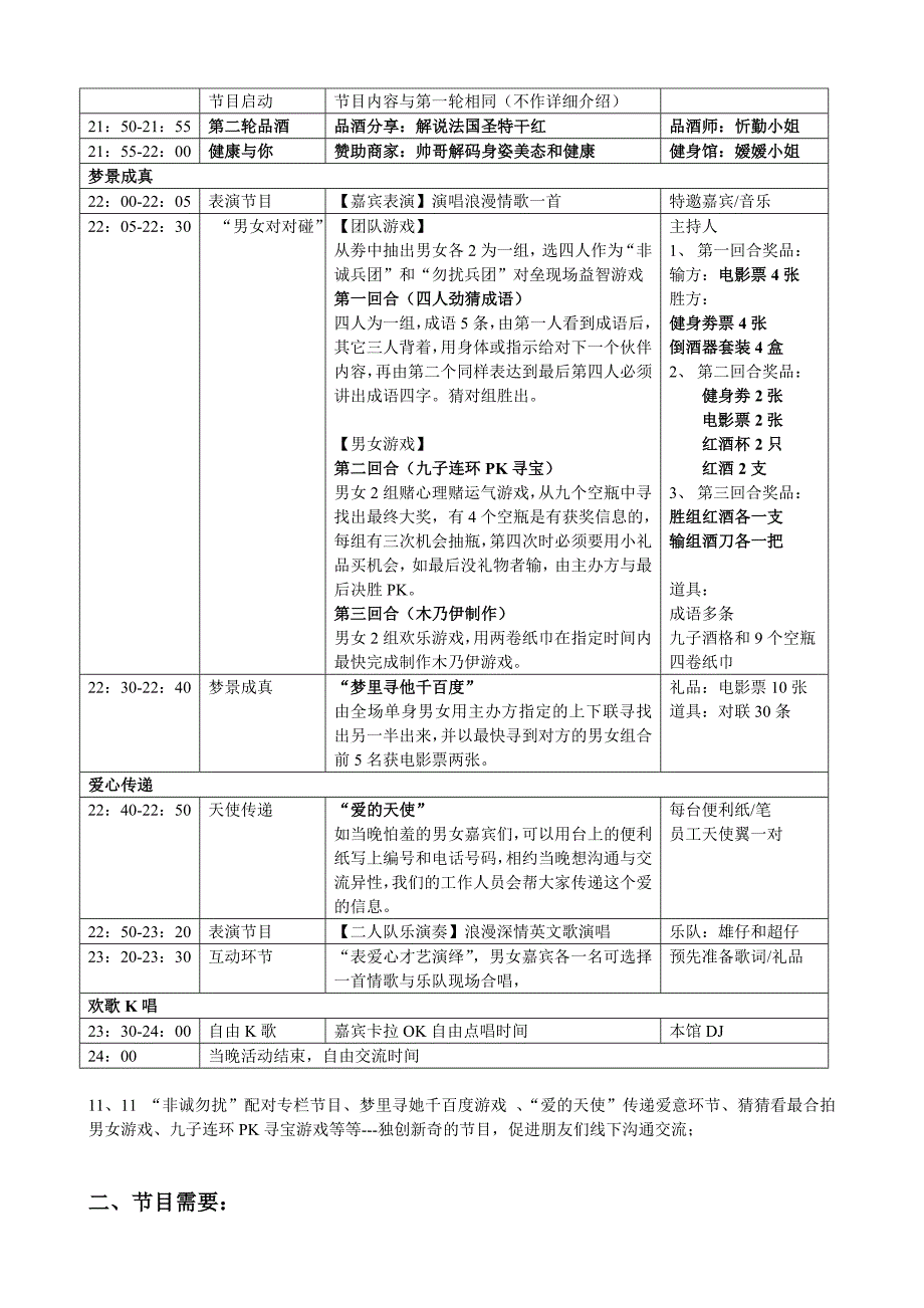 单身派对节目流程表_第2页