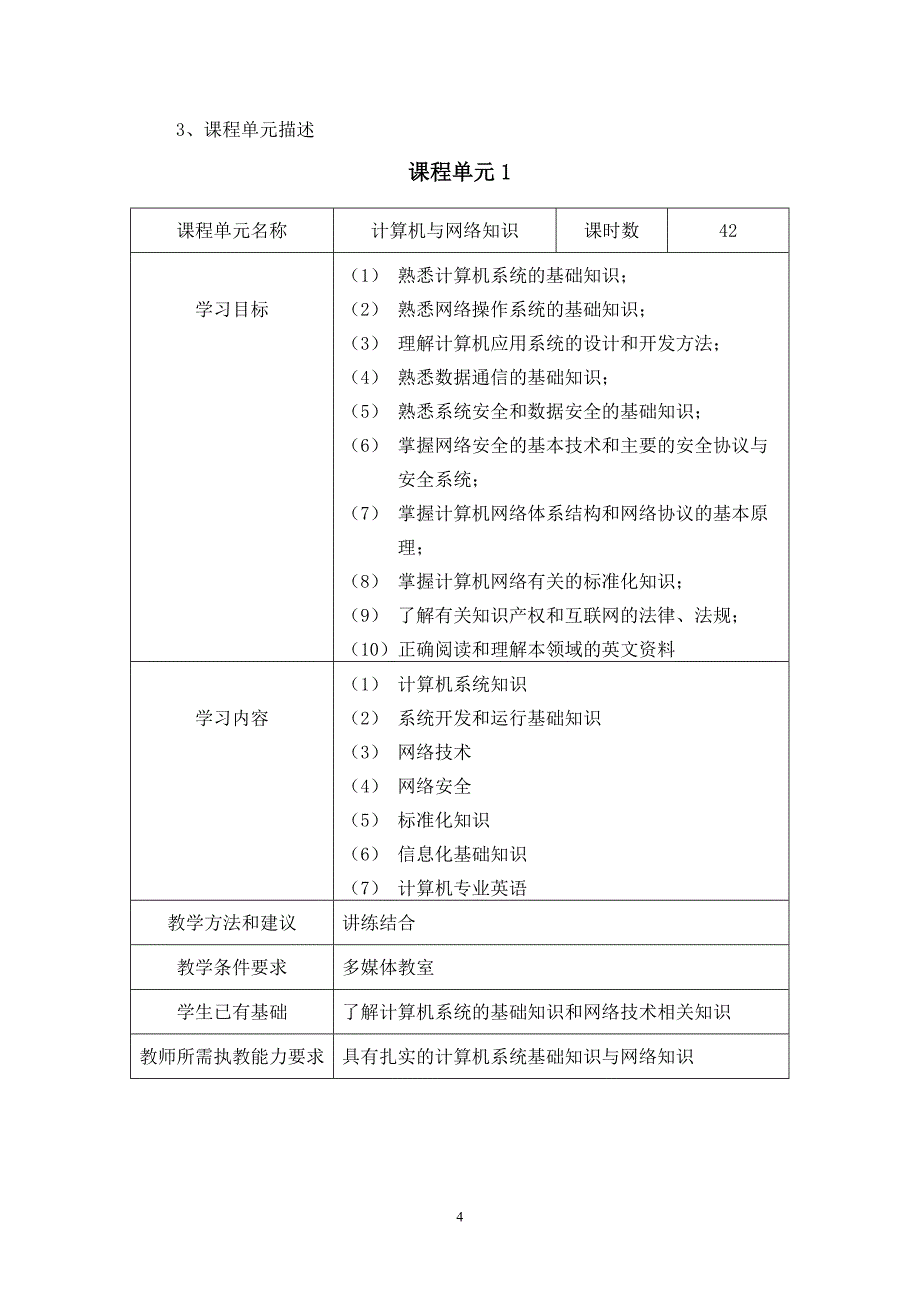 计算机网络工程_课程标准_第4页