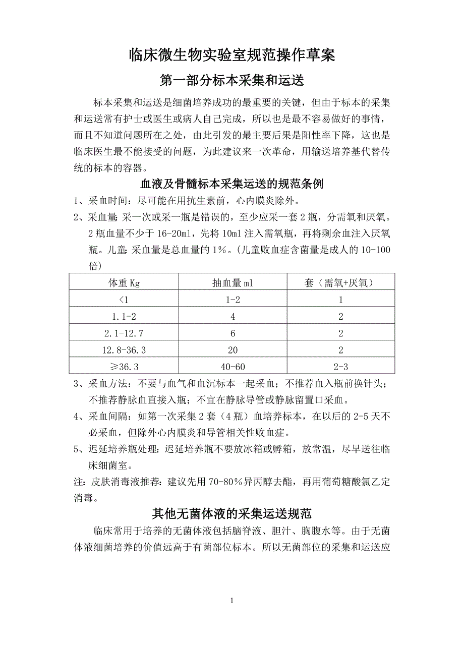 临床微生物实验室规范操作草案_第1页