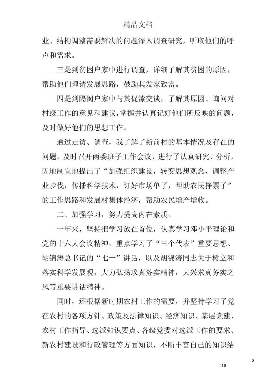 村支书职业年终工作总结报告 精选_第5页