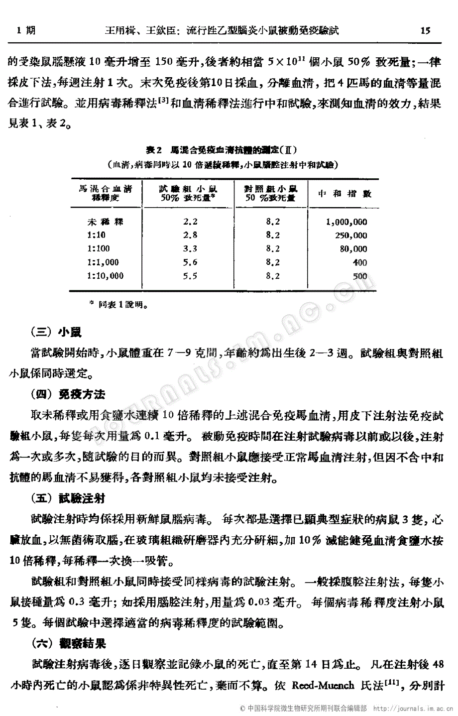 流行性乙型脑炎小鼠被动免疫试验_第2页