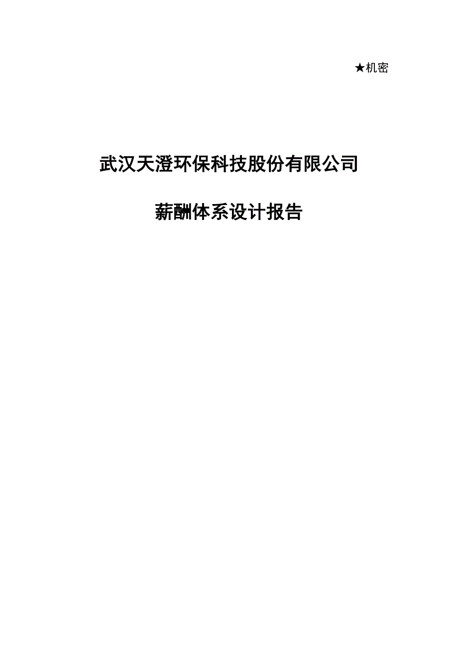 武汉XX环保科技股份有限公司薪酬体系设计报告_第1页