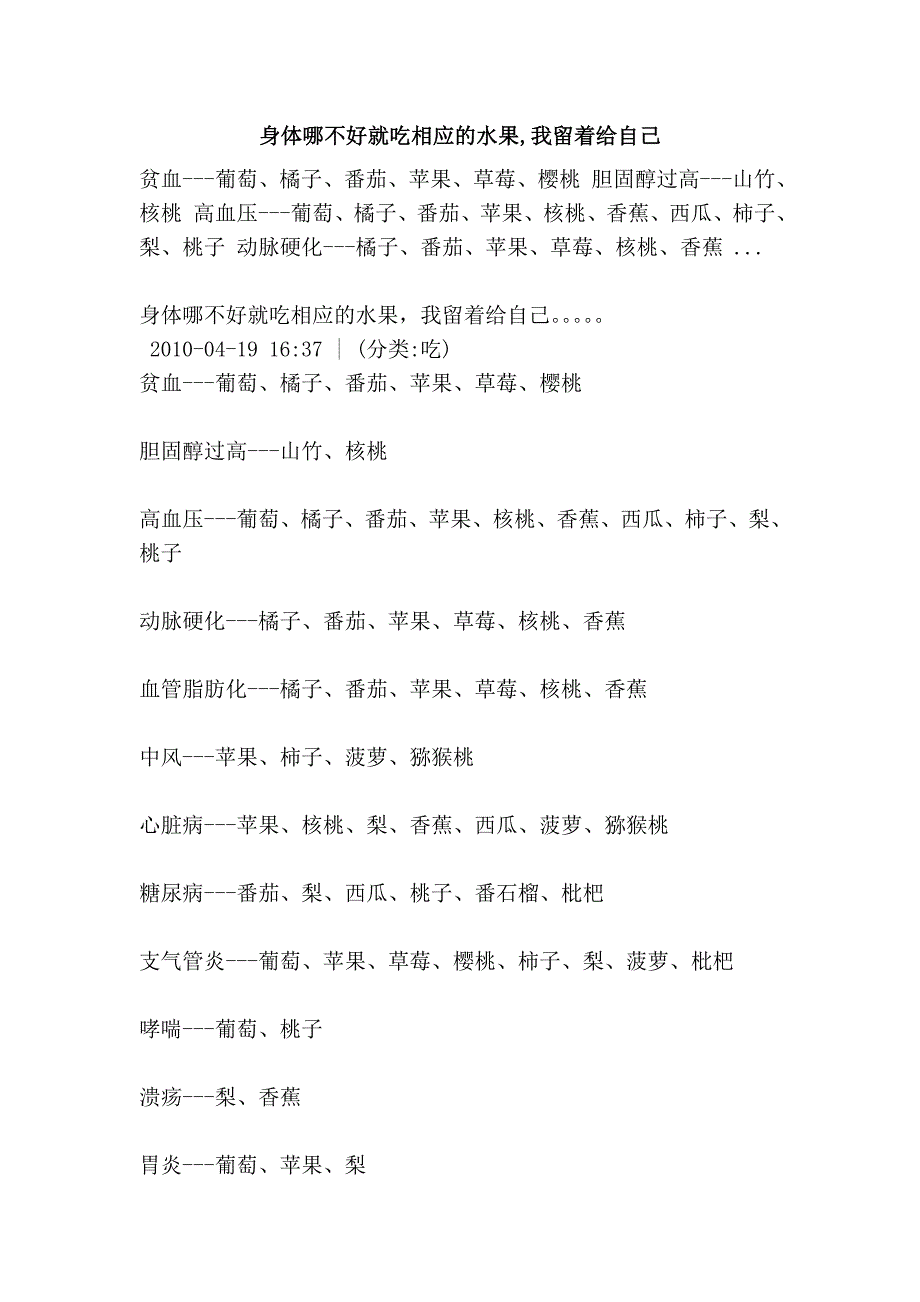 身体哪不好就吃相应的水果,我留着给自己_第1页