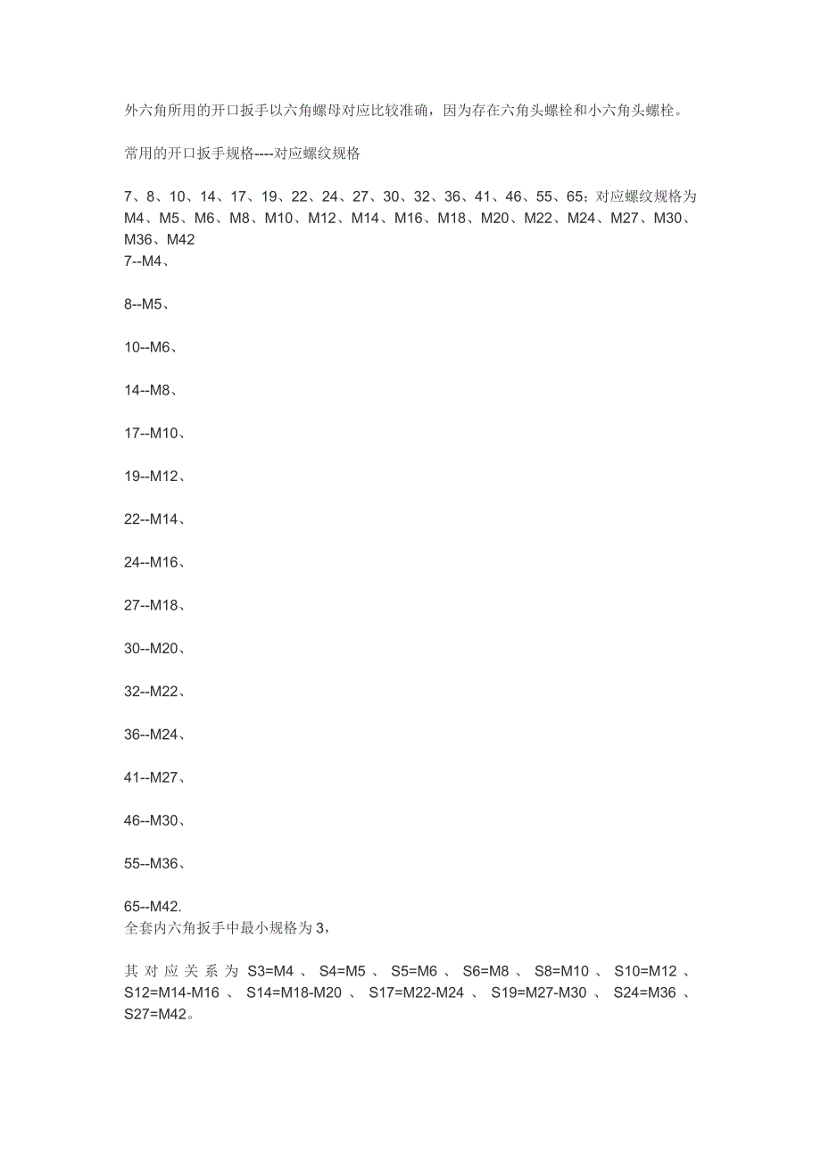 最新螺栓与扳手对应表_第1页