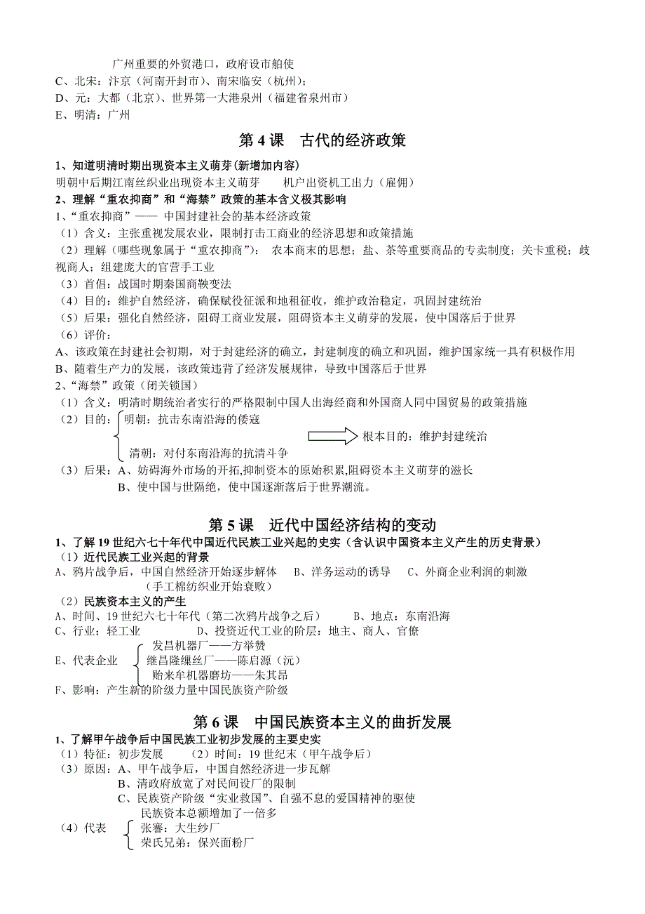 学业水平测试历史复习资料必修二2010年_第2页