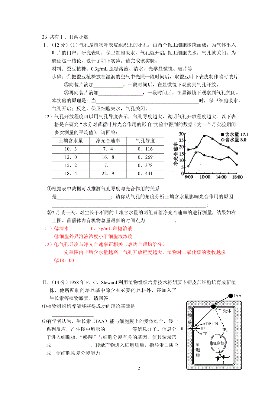 2013厦门六中届理综适应性考_第2页