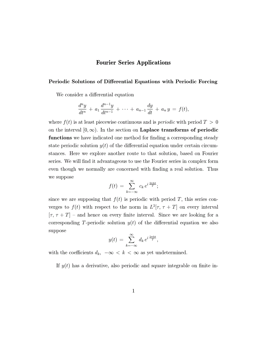 Math  Fourier Series Applications_第1页