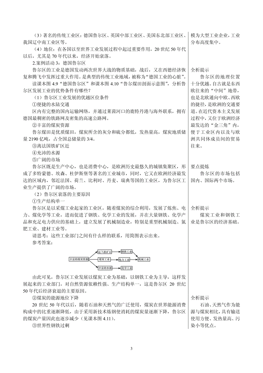 《传统工业区与新工业区》教案(新人教)_第3页