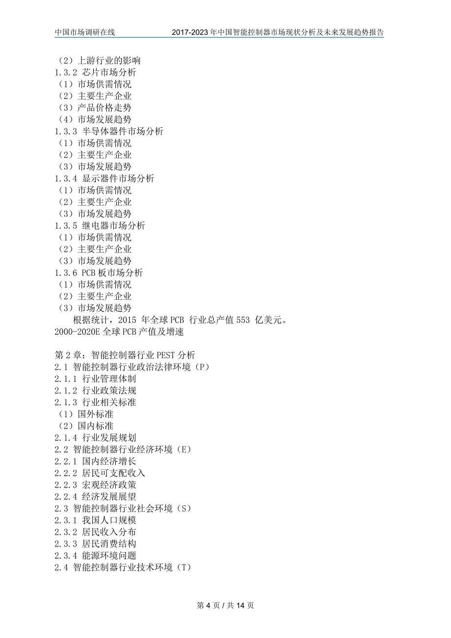 中国智能控制器市场分析报告目录_第4页