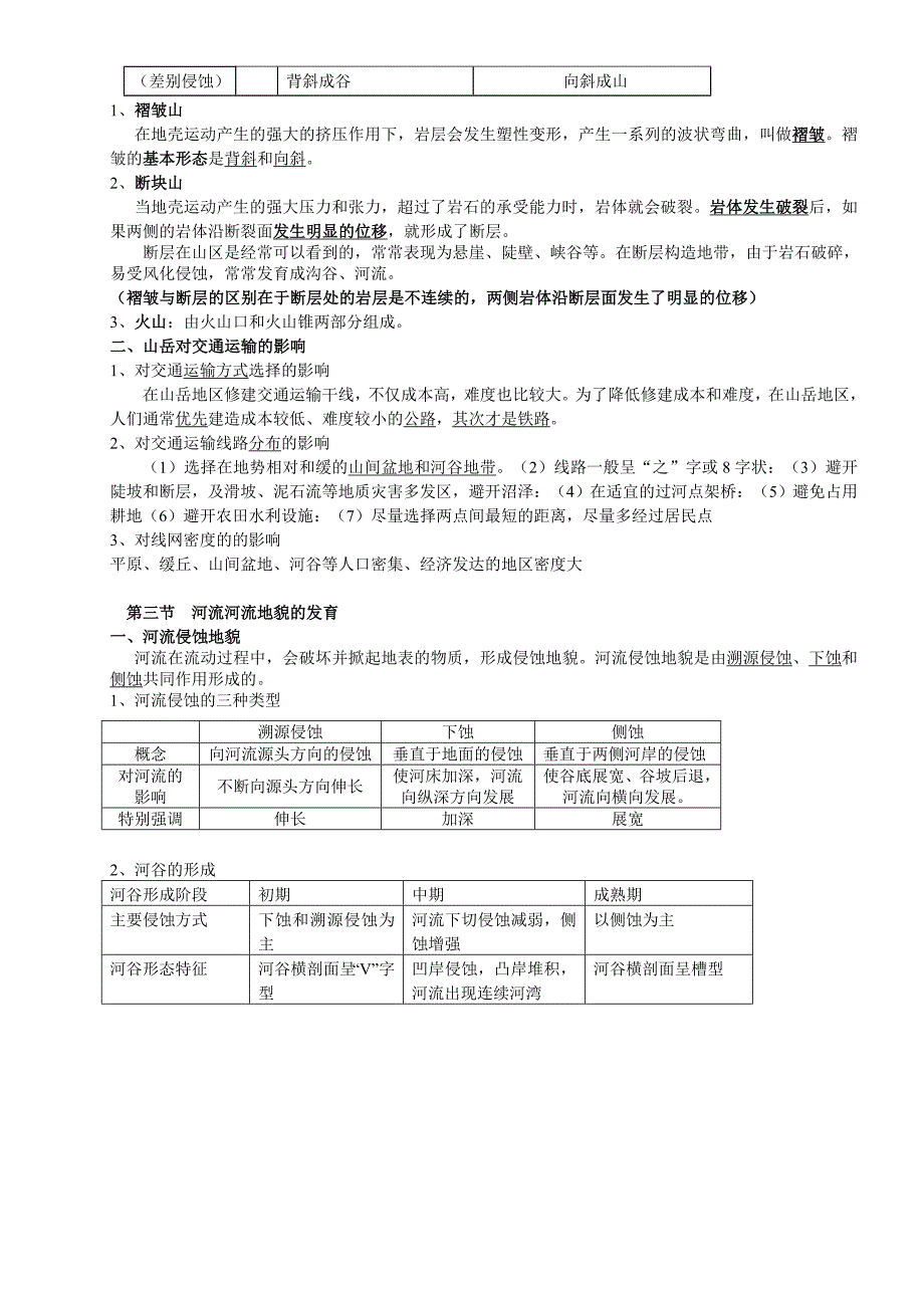 地表形态的塑造知识点及试题2013年_第3页