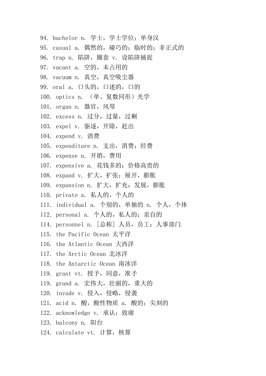 英语四级高频单词_第4页