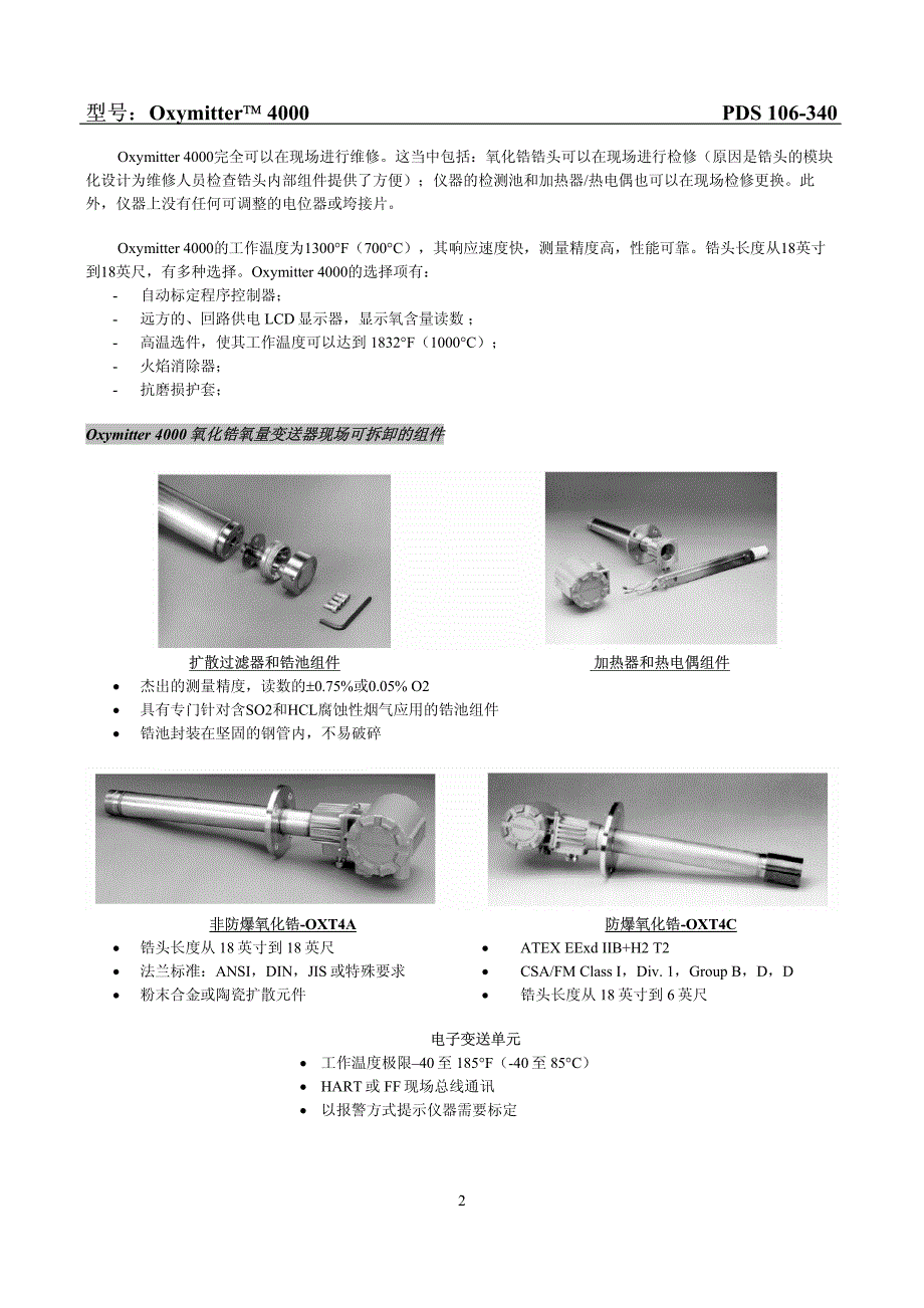 直插式氧化锆氧量分析变送器_第2页