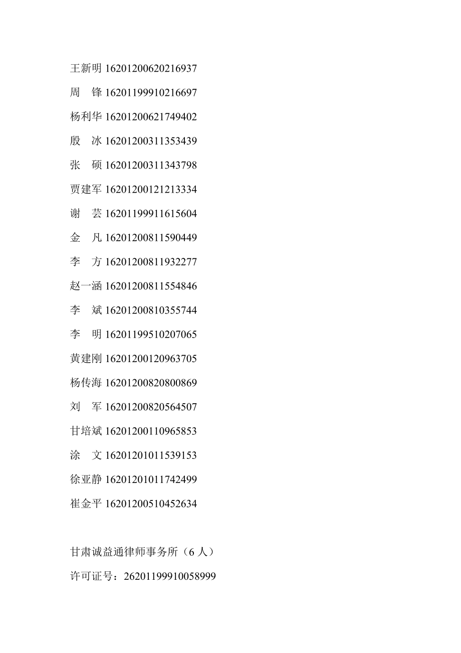 甘肃省2010年通过考核备案的232家律师事务所_第2页