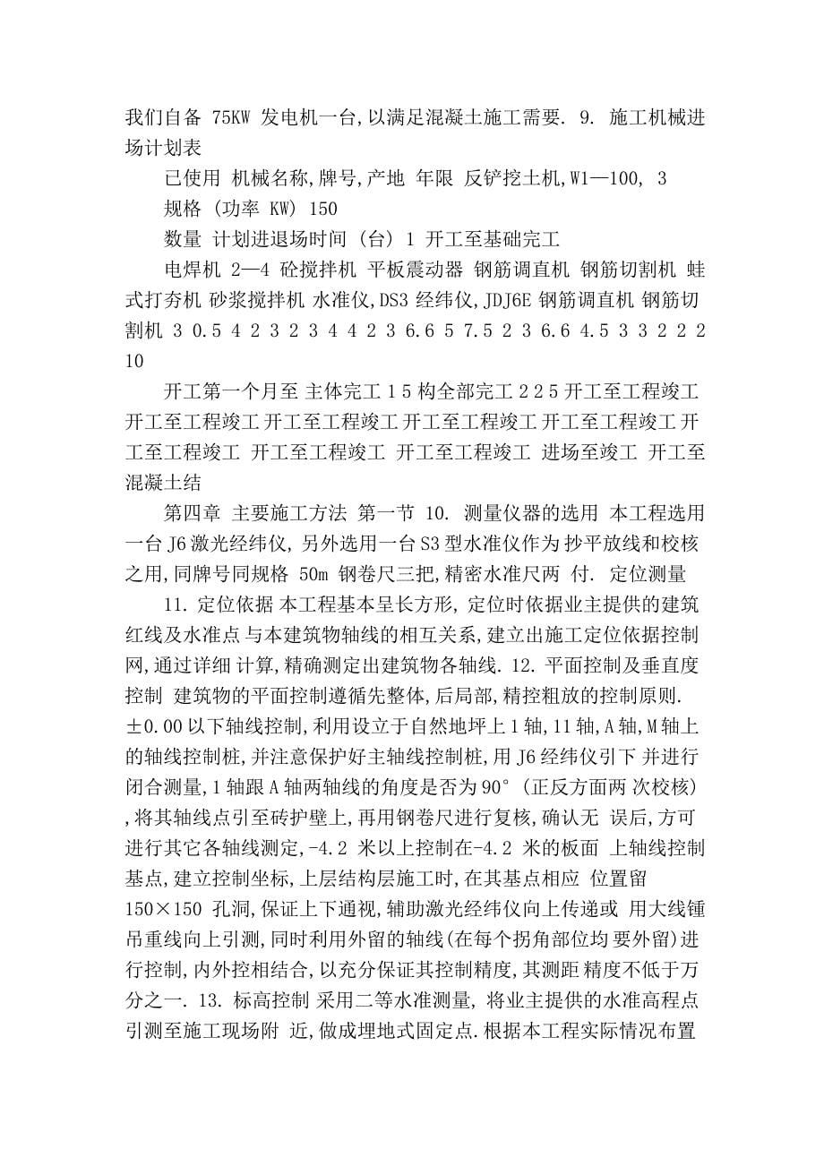 某工业园区厂房施工组织设计p_第5页