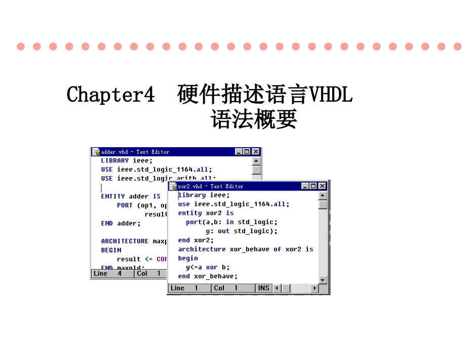 Chapter4  硬件描述语言VHDL语法概要1_第1页
