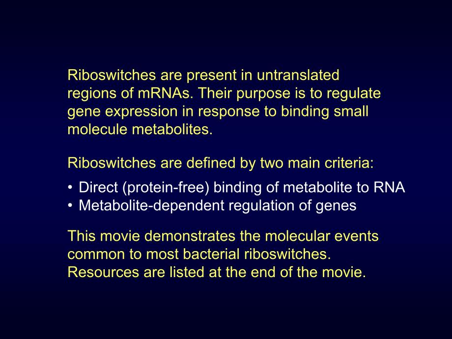 分子生物学第十一章  riboswitch_movie_第2页
