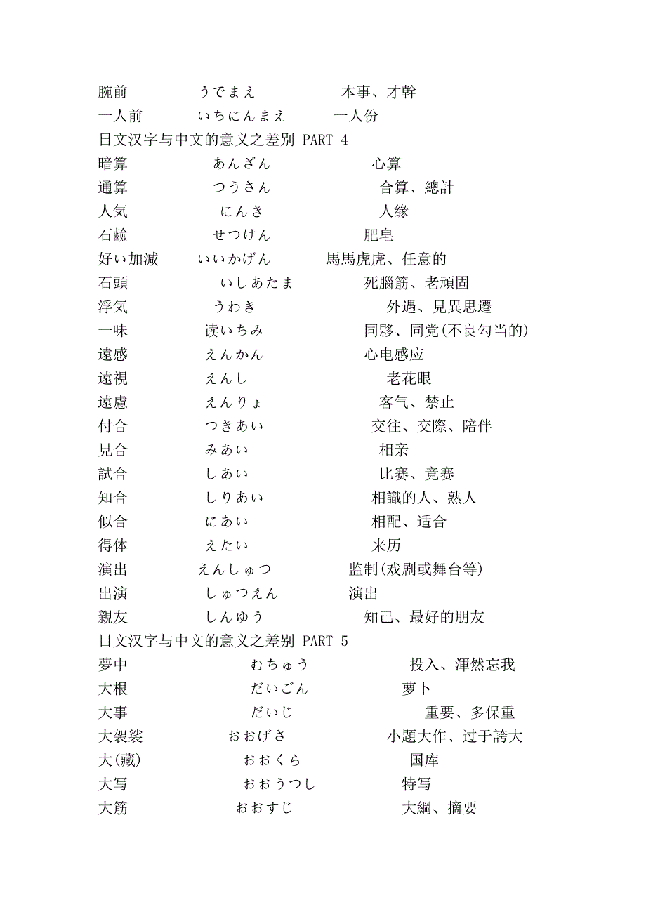 日文汉字与中文的意义之差别_第3页