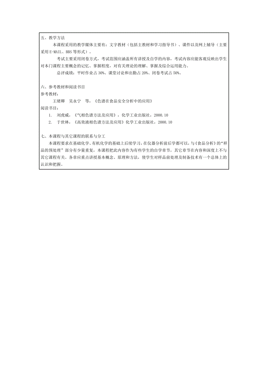 样品前处理技术教学大纲_第3页