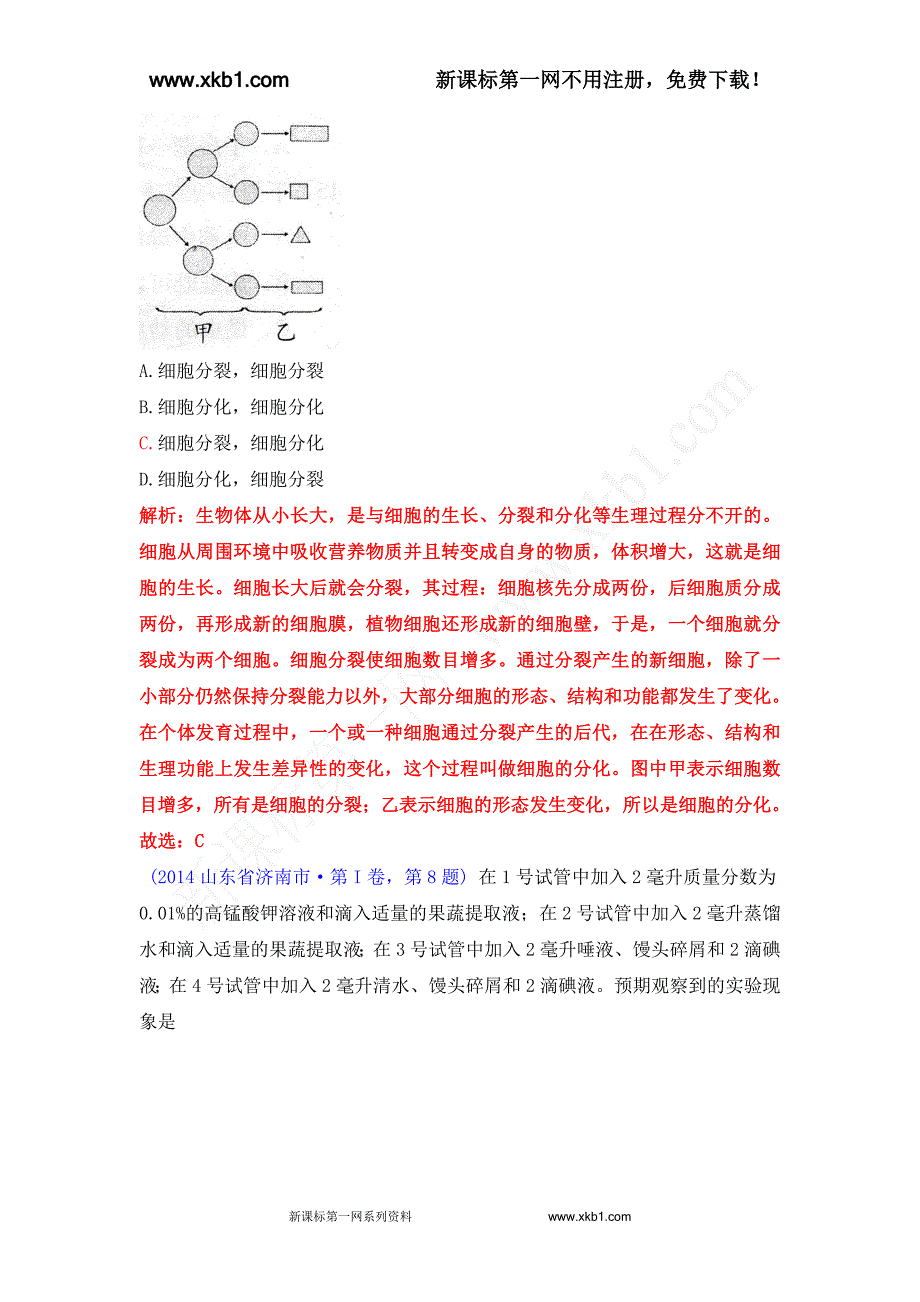 山东省济南市2014年初中学业考试生物试题_第4页