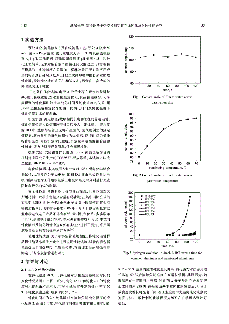 制冷设备中热交换用铝管在线钝化及其耐蚀性能_第2页