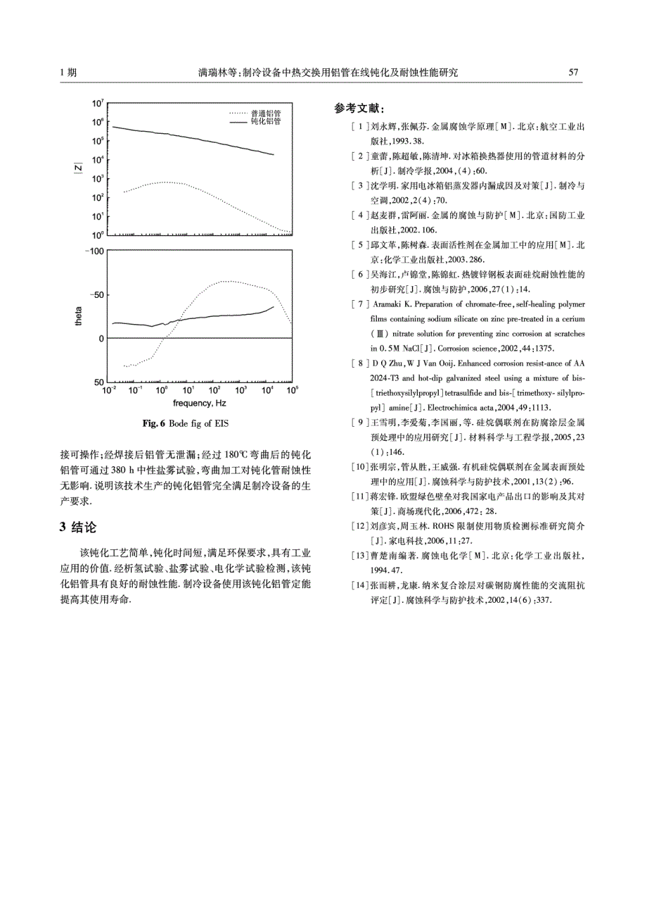 制冷设备中热交换用铝管在线钝化及其耐蚀性能_第4页