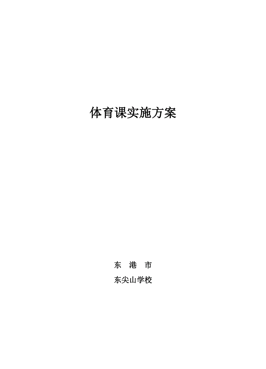 体育课实施方案_第1页